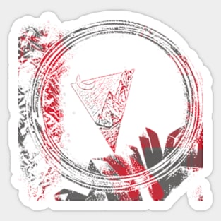 Iris red grey abstract design Sticker